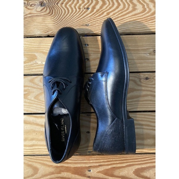 NEW River Island Leather Dress Shoes Size 7 Men’s Black Lace Up main image 5